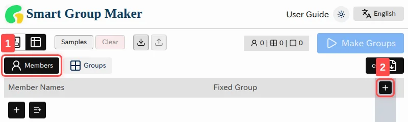 Screenshot showing the add button to add a new attribute in Tabular Mode.
